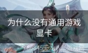 为什么没有通用游戏显卡